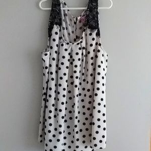 💐 Candie's White and Black Polkadot Tank